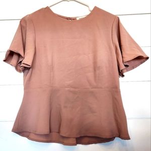 Monteau Peplum Blouse in Nude